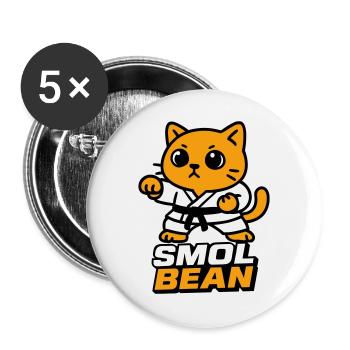 Katzenkämpfer im Dojo - Buttons groß 56 mm (5er Pack) - Weiß - Vorne