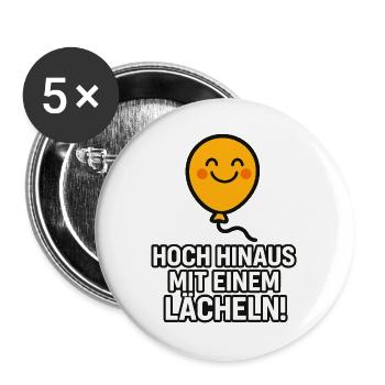 Hoch_hinaus_mit_ein_Lacheln - Buttons groß 56 mm (5er Pack) - Weiß - Vorne