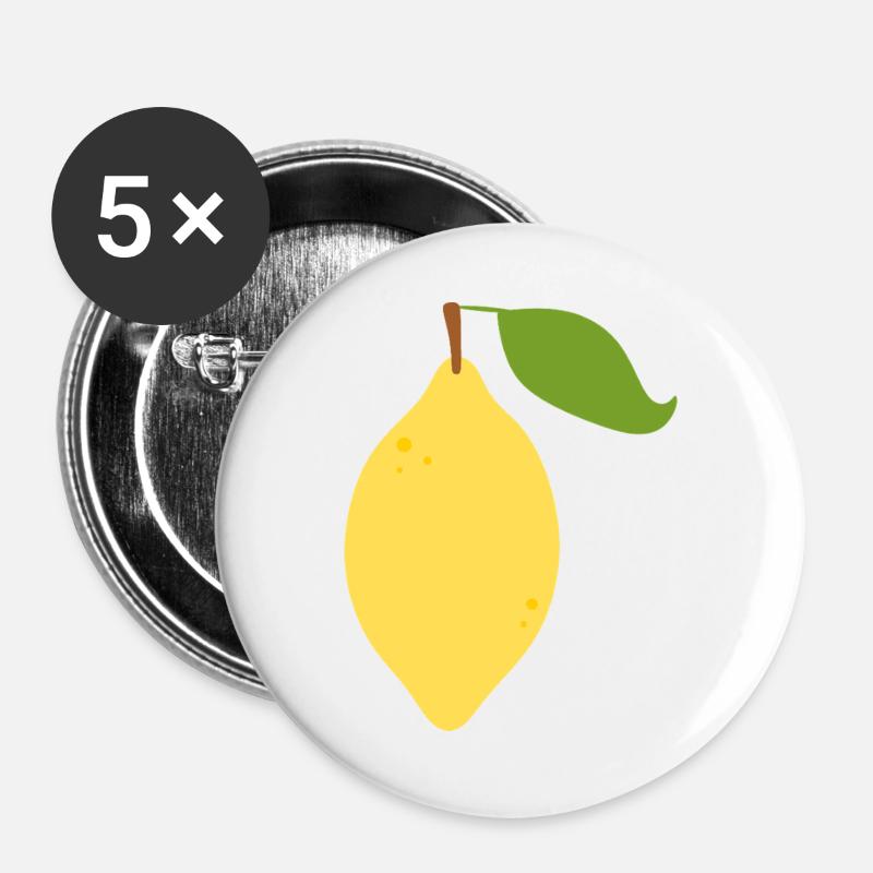 Modern Lemon Citrus Pattern Design - Buttons large 2.2''/56 mm (5-pack) - white