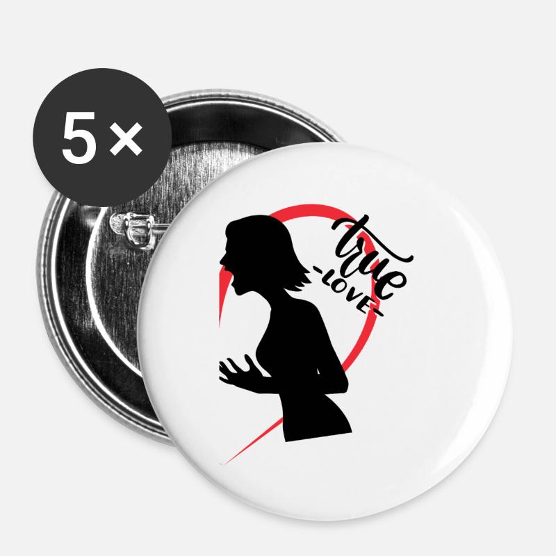 Screaming Woman Right Half - Buttons large 2.2''/56 mm (5-pack) - white