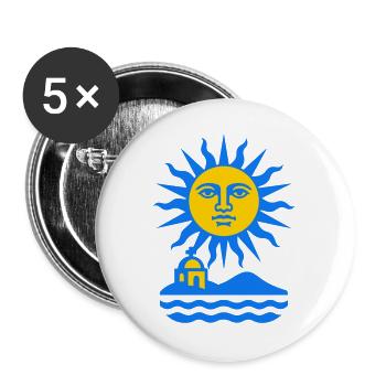 Greece Sun Art - Buttons groß 56 mm (5er Pack) - Weiß - Vorne