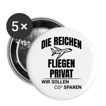 Abstract CO2 Climate Protection Design - Buttons large 2.2''/56 mm (5-pack) - white - Front