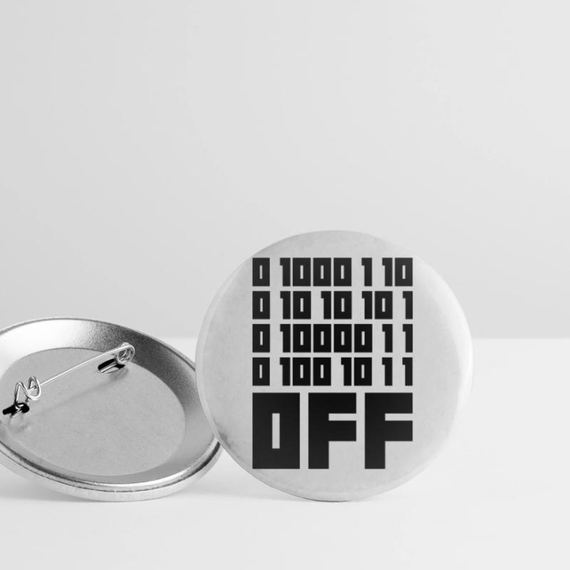 Binary Code F**k OFF – Humour Nerd & Geek Code Lot de 5 grands badges (56 mm)