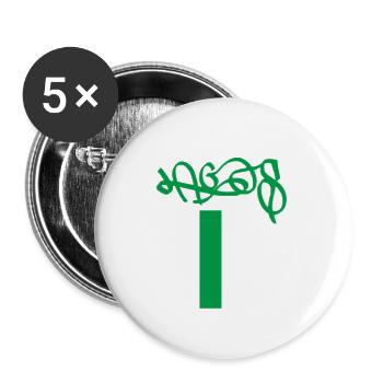 Lagos Nigeria Flagge mit Street-Art Schriftzug - Buttons groß 56 mm (5er Pack) - Weiß - Vorne
