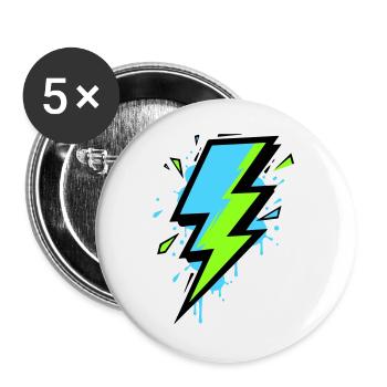 Strahl der modernen Elektrizität - Buttons groß 56 mm (5er Pack) - Weiß - Vorne