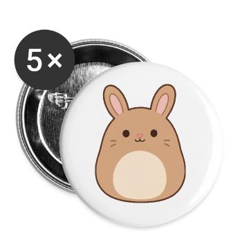 Niedlicher Hase Cartoon Druck - Buttons groß 56 mm (5er Pack) - Weiß - Vorne