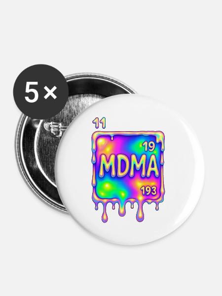 MDMA Design - Buttons groß 56 mm (5er Pack) - Weiß