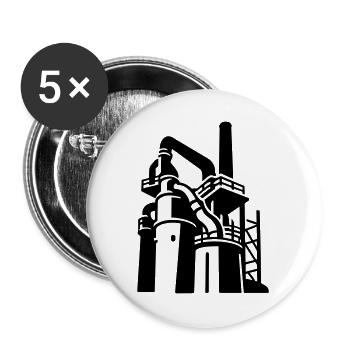 Factory Symbol Völklingen - Buttons large 2.2''/56 mm (5-pack) - white - Front