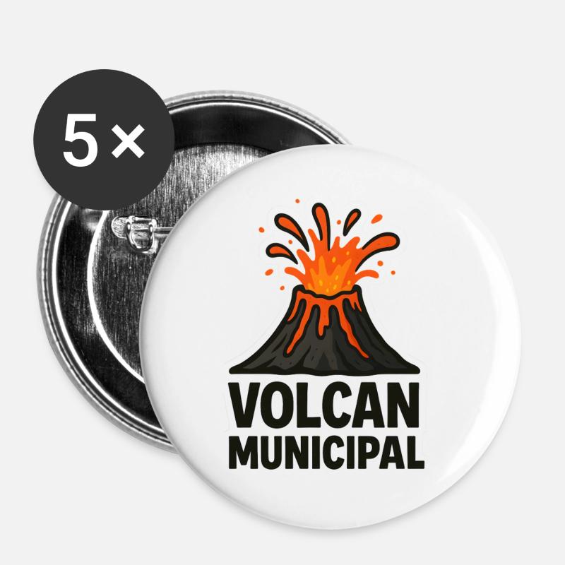 Municipal Volcano Tee - Buttons large 2.2''/56 mm (5-pack) - white