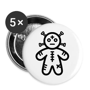 Voodoo Doll - Buttons large 2.2''/56 mm (5-pack) - white - Front