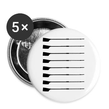Achter-Ruder – Silhouette  - Buttons groß 56 mm (5er Pack) - Weiß - Vorne