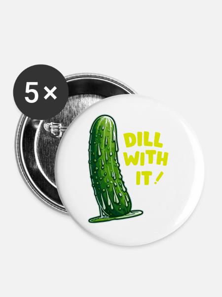 Dill Rebel Pickle DAZU - Buttons groß 56 mm (5er Pack) - Weiß