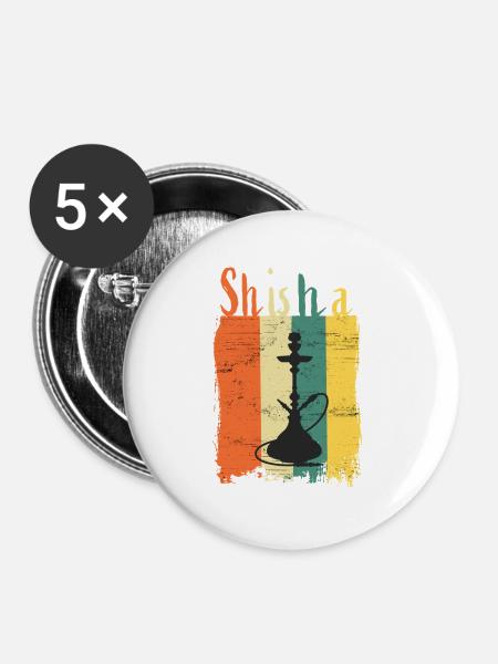 Shisha - Buttons groß 56 mm (5er Pack) - Weiß