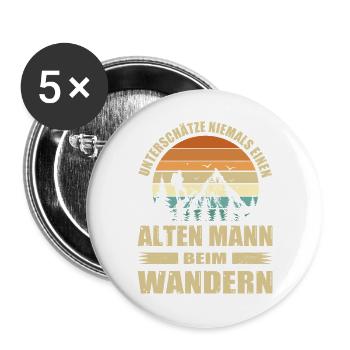 Outdoor Mountaineering Saying Outfit - Buttons large 2.2''/56 mm (5-pack) - white - Front