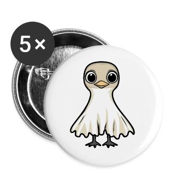 Strauß Halloween Geist - Buttons groß 56 mm (5er Pack) - Weiß - Vorne