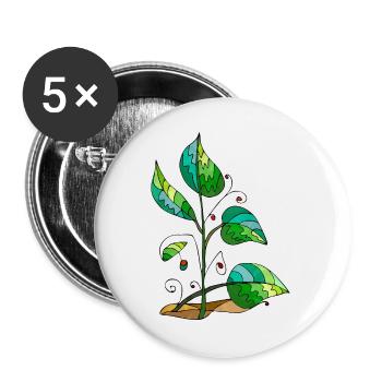 leaves - Buttons large 2.2''/56 mm (5-pack) - white - Front