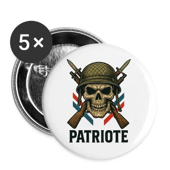 France - Patriot Military Helmet - Buttons large 2.2''/56 mm (5-pack) - white - Front