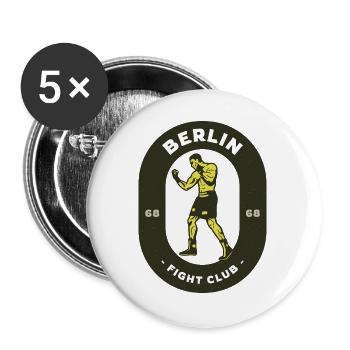 Berlin Fight Club Logo - Buttons groß 56 mm (5er Pack) - Weiß - Vorne