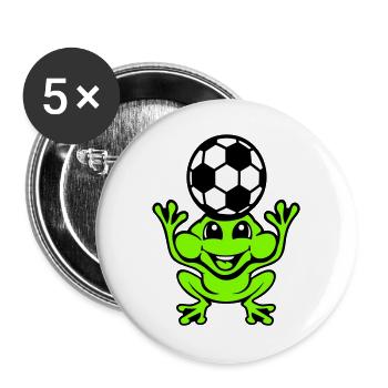 Frog Soccer Header Ball Playing Toad - Buttons large 2.2''/56 mm (5-pack) - white - Front