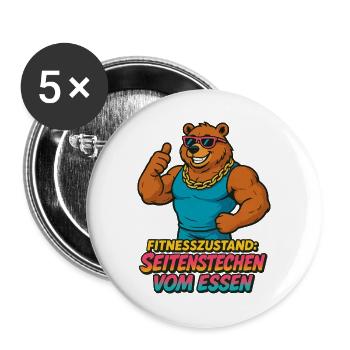 Fitness Stitch from food - Buttons large 2.2''/56 mm (5-pack) - white - Front