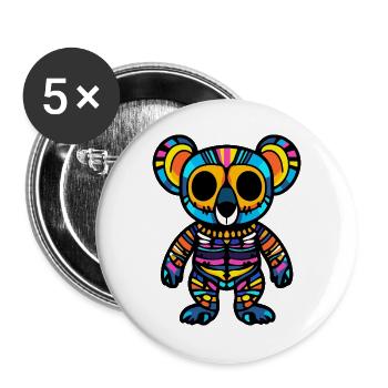 Koala Halloween Zombie - Lot de 5 grands badges (56 mm) - blanc - Devant
