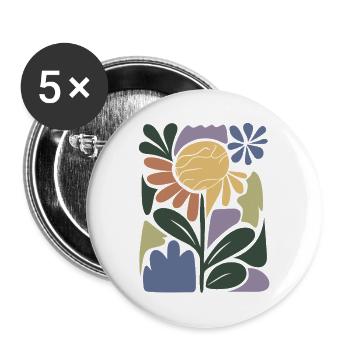 Colourful flower composition - Buttons large 2.2''/56 mm (5-pack) - white - Front
