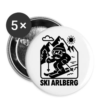 ski arlberg - Buttons groß 56 mm (5er Pack) - Weiß - Vorne