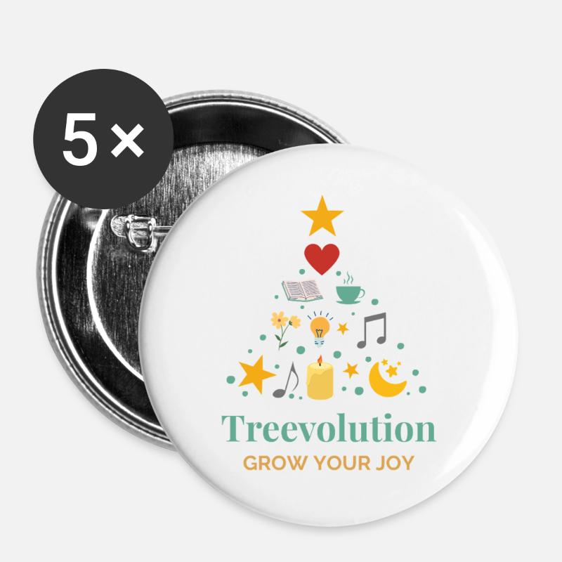 Treevolution Growing Joy - Buttons large 2.2''/56 mm (5-pack) - white