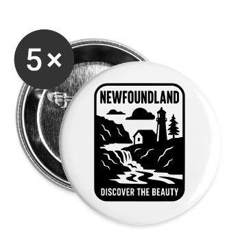 Terre-Neuve-et-Labrador - Lot de 5 grands badges (56 mm) - blanc - Devant