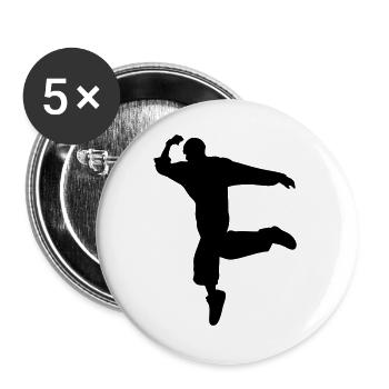 B-Boy Silhouette – Breakdance Move - Buttons large 2.2''/56 mm (5-pack) - white - Front