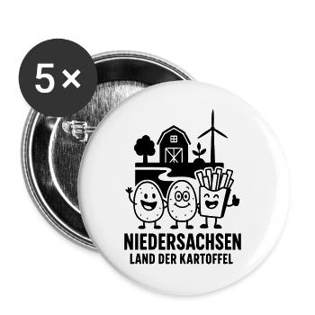 Potato Lower Saxony - Buttons large 2.2''/56 mm (5-pack) - white - Front