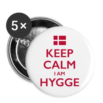 Hygge Denmark Dänemark - Buttons groß 56 mm (5er Pack) - Weiß - Vorne