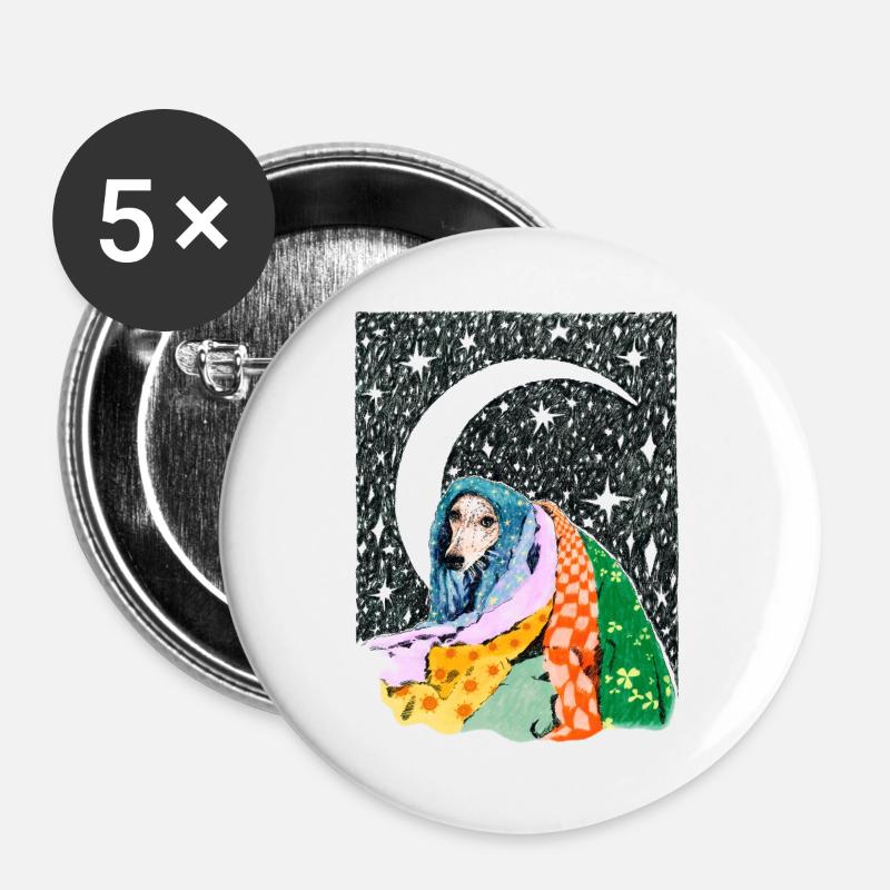 SOMNUS - Buttons groß 56 mm (5er Pack) - Weiß