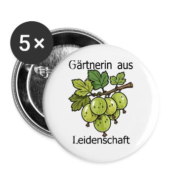 Green Gooseberry Branch Illustration - Buttons large 2.2''/56 mm (5-pack) - white - Front