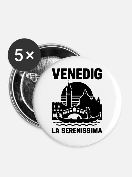 venedig la serenissima - Buttons groß 56 mm (5er Pack) - Weiß