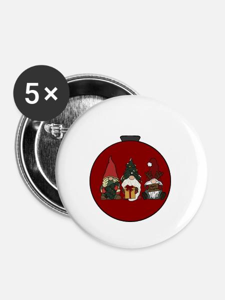 Wichtel - Buttons groß 56 mm (5er Pack) - Weiß
