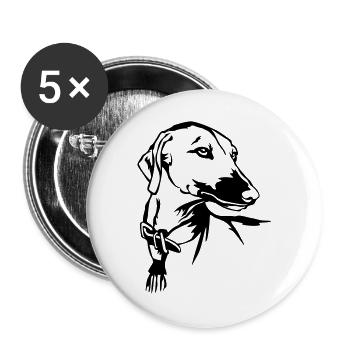 Azawakh Head - Buttons large 2.2''/56 mm (5-pack) - white - Front