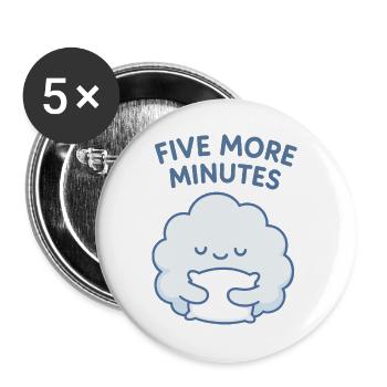Five More Minutes Cloud Hug - Buttons large 2.2''/56 mm (5-pack) - white - Front