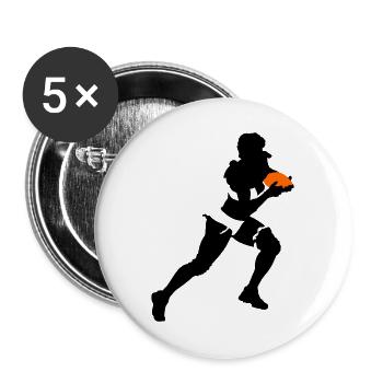 Fille de football - Lot de 5 grands badges (56 mm) - blanc - Devant