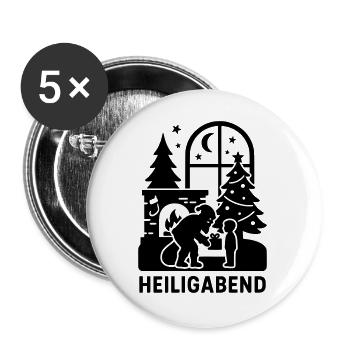 heiligabend - Buttons groß 56 mm (5er Pack) - Weiß - Vorne