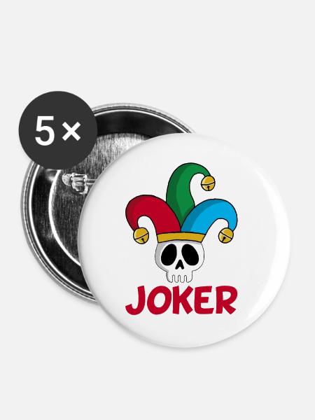 Der Schädel des Jokers - Buttons groß 56 mm (5er Pack) - Weiß