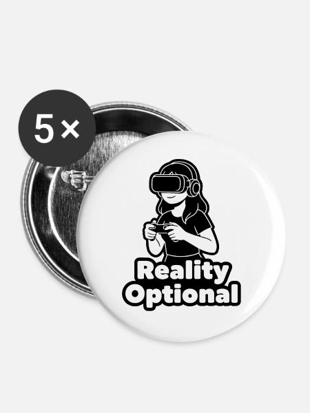 Reality Optional VR Illustration - Buttons groß 56 mm (5er Pack) - Weiß
