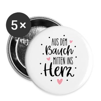 De l’intestin au cœur | Bébés et naissance - Lot de 5 grands badges (56 mm) - blanc - Devant