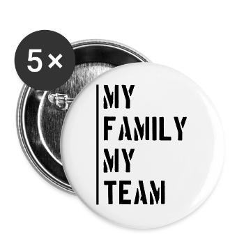 Dicton de l’équipe familiale - Lot de 5 grands badges (56 mm) - blanc - Devant