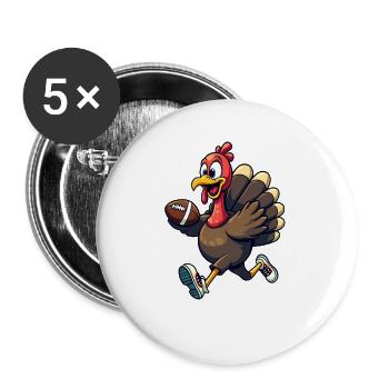 Thanksgiving Football Turkey - Buttons large 2.2''/56 mm (5-pack) - white - Front
