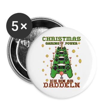 Noël des jeux - Lot de 5 grands badges (56 mm) - blanc - Devant