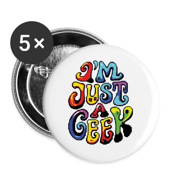 ICH BIN NUR EIN NERD #1 – lass uns reden - Buttons groß 56 mm (5er Pack) - Weiß - Vorne