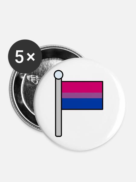 Bisexuelle Pride-Flagge - Buttons groß 56 mm (5er Pack) - Weiß