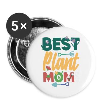 Garden & Plant Lovers Gifts - Buttons large 2.2''/56 mm (5-pack) - white - Front