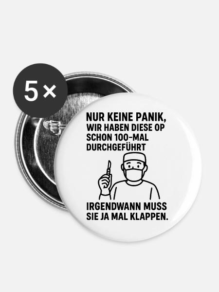 Operation Motivation - Buttons groß 56 mm (5er Pack) - Weiß